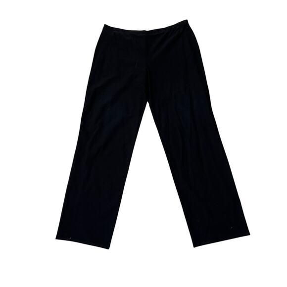Eileen Fisher Pull On Viscose Blend Ponte Knit Pants in Black Size Large - Picture 3 of 10